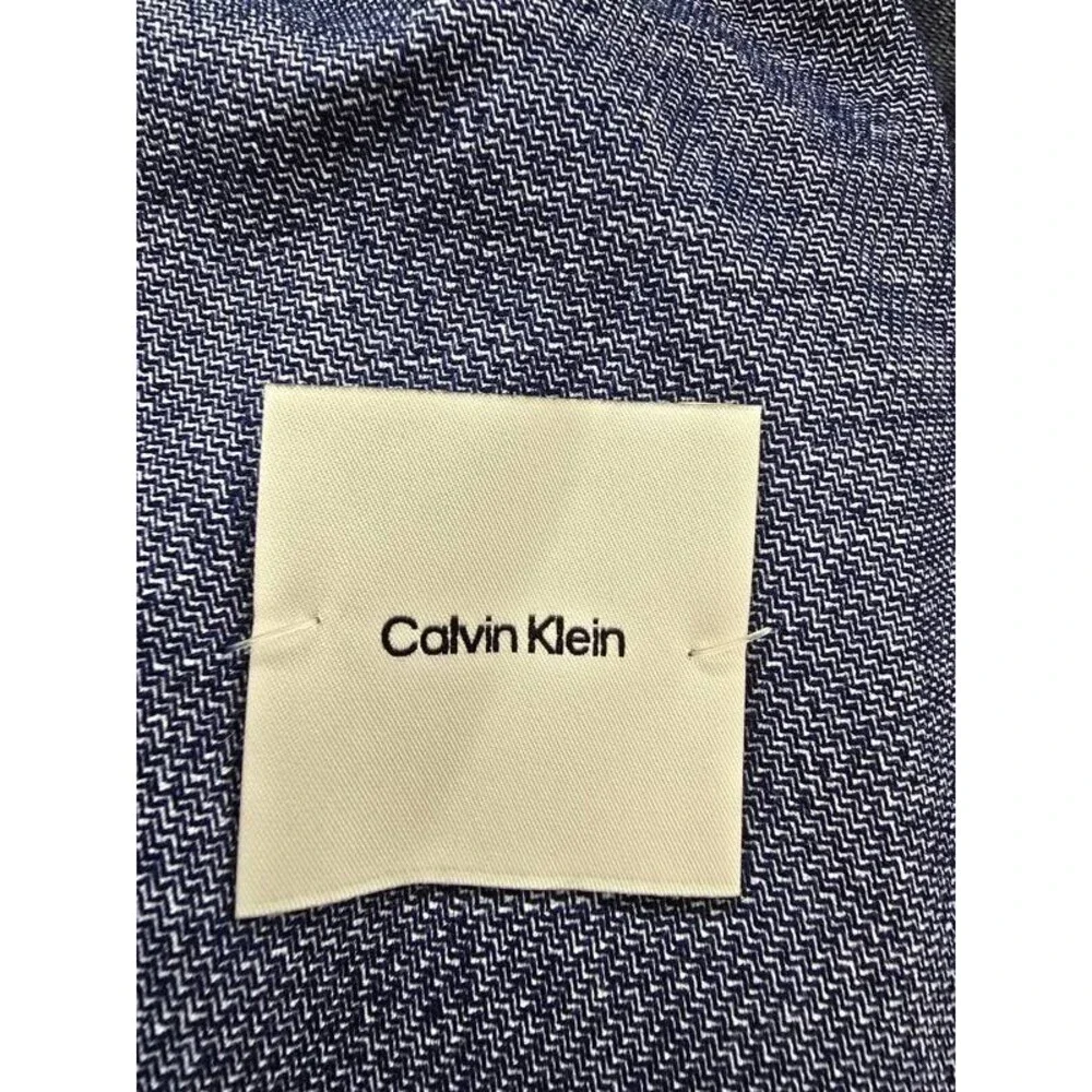 Calvin Klein Solid Slim-Fit Soft Sport Coat Men's 36S Blue Long Sleeve